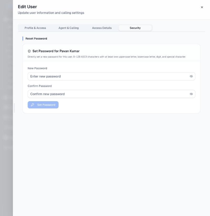 Security: set a password