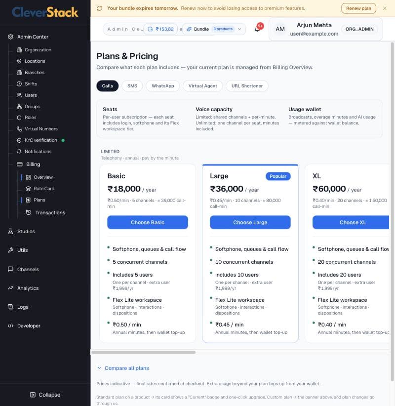 Compare plans by product