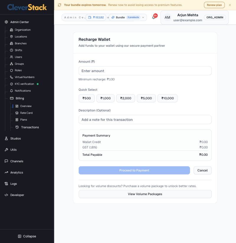 Recharge Wallet